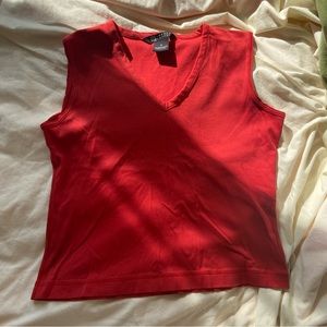 Red 90s V-neck Tank